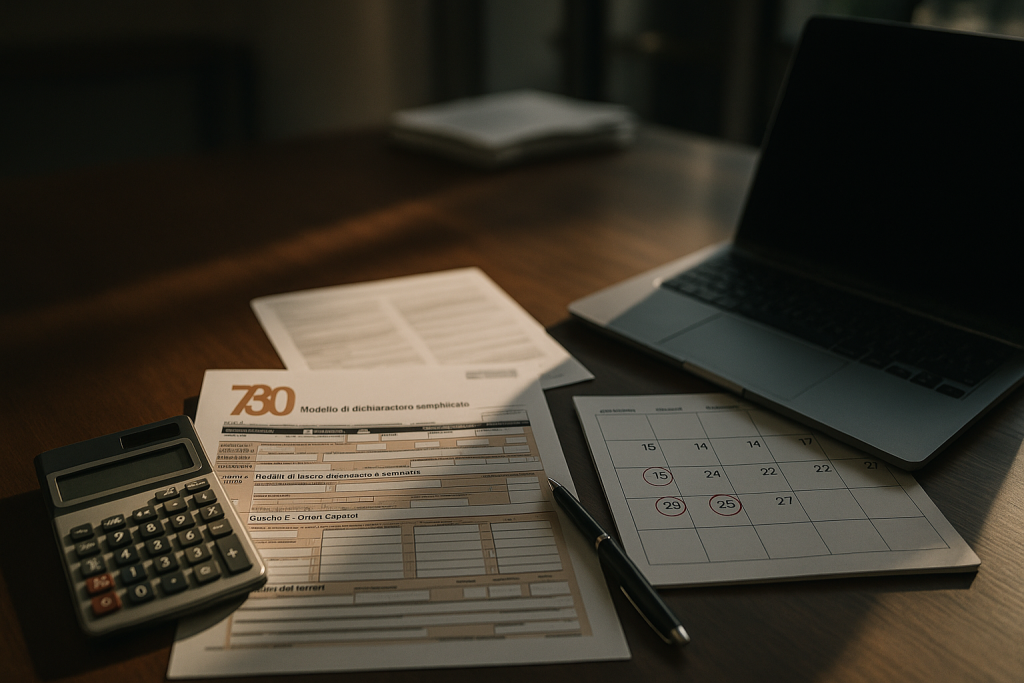 Guida all'IRPEF con documenti fiscali, calcolatrice e calendario delle scadenze