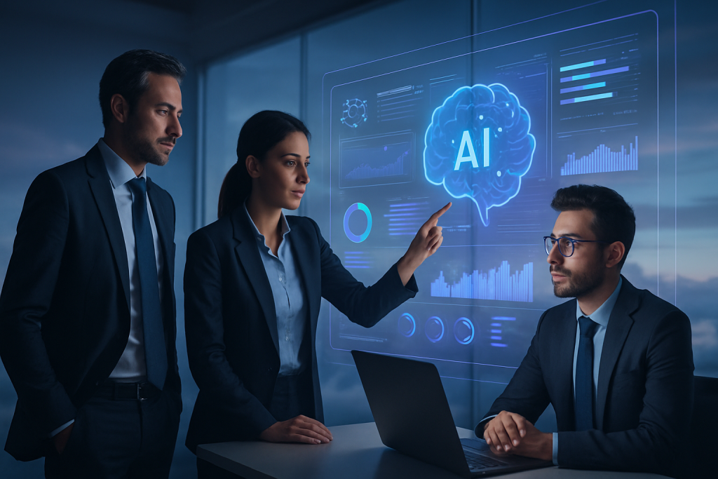 Programma per intelligenza artificiale per aziende con dashboard cloud e analisi dati