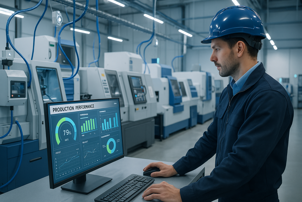 Reparto produttivo con macchinari connessi a un sistema MES Industria 4.0