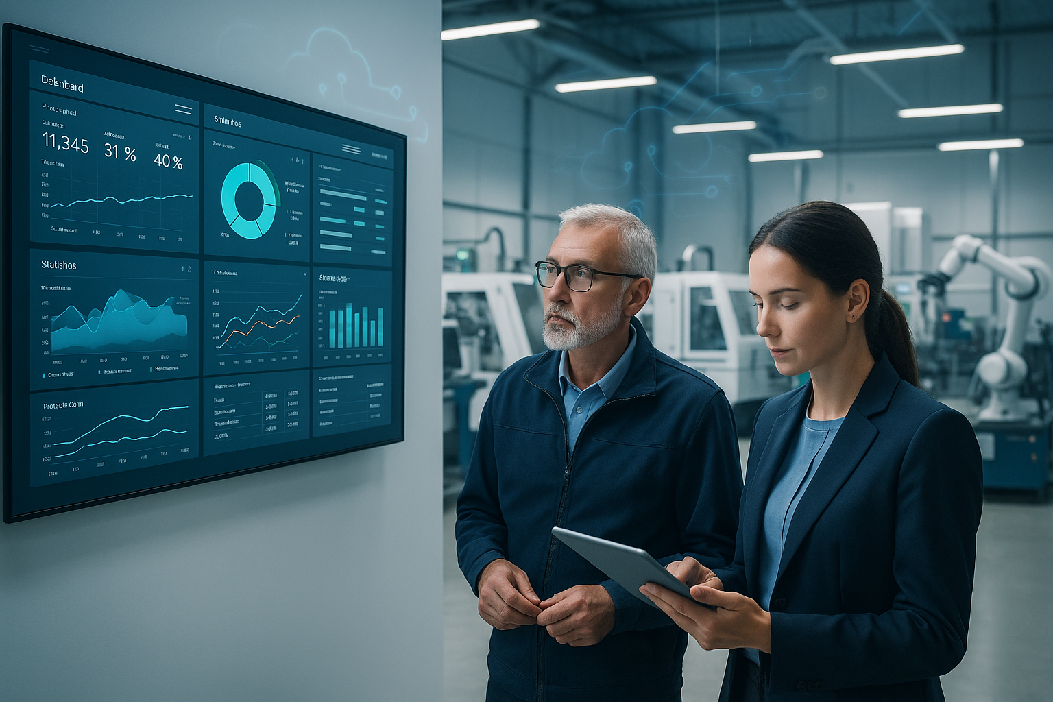 Software per industria su dashboard in ambiente produttivo moderno